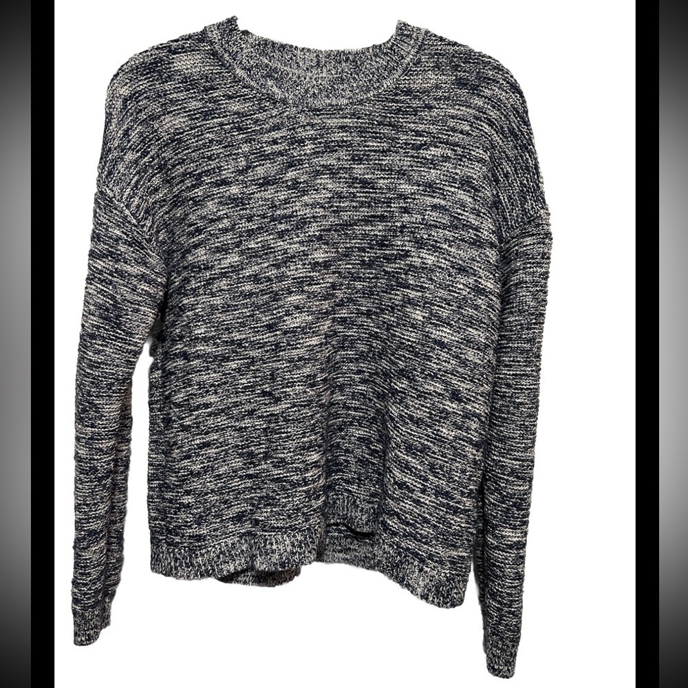 J. Crew Collection marled crewneck sweater women’s medium pullover blue‎ preppy